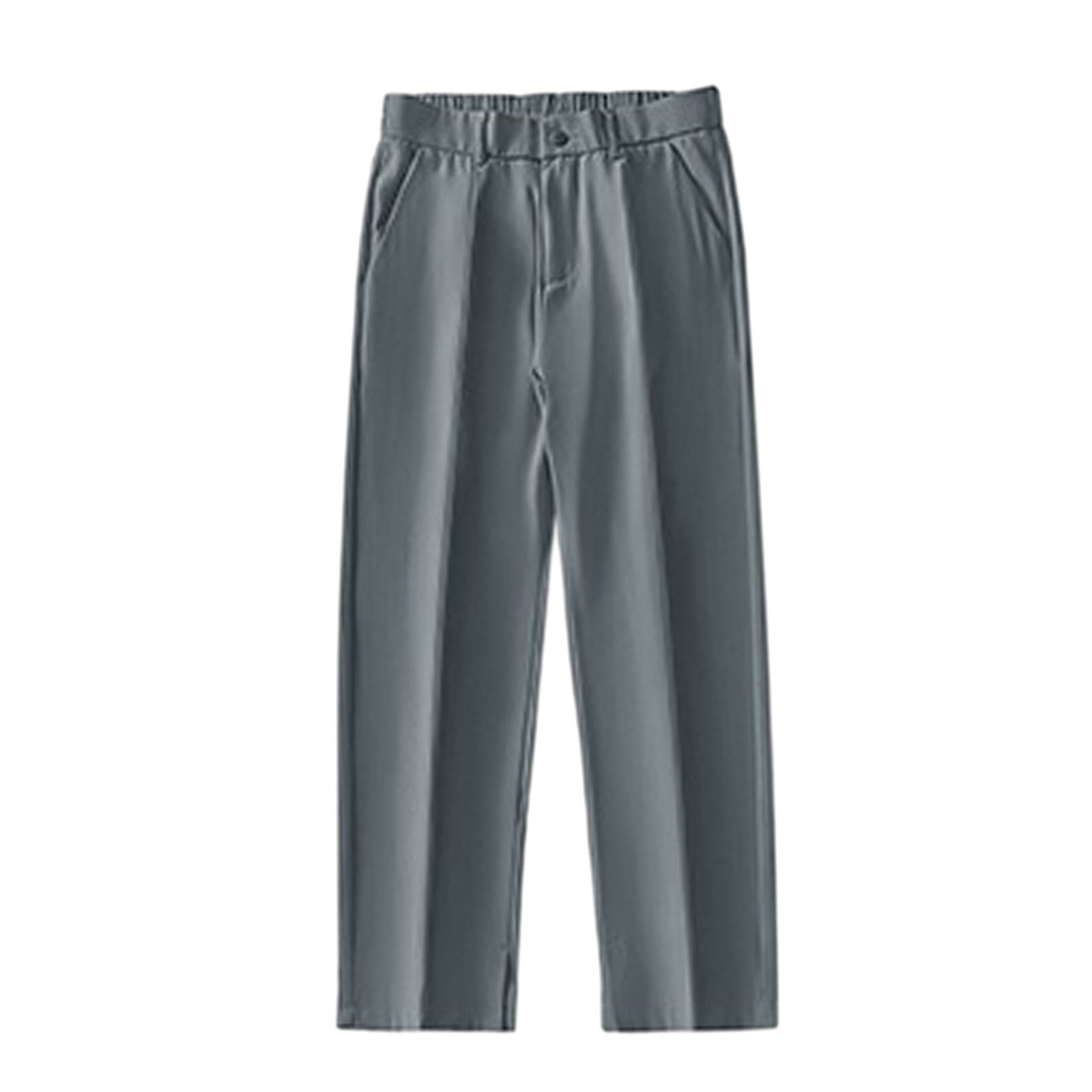 thumbnail image 3 of Pantalones holgados de seda helada con abertura para hombre: color liso, cintura media, diseño drapeado, para el día a día/ocasionales (M-XXXXL), 3 of 8